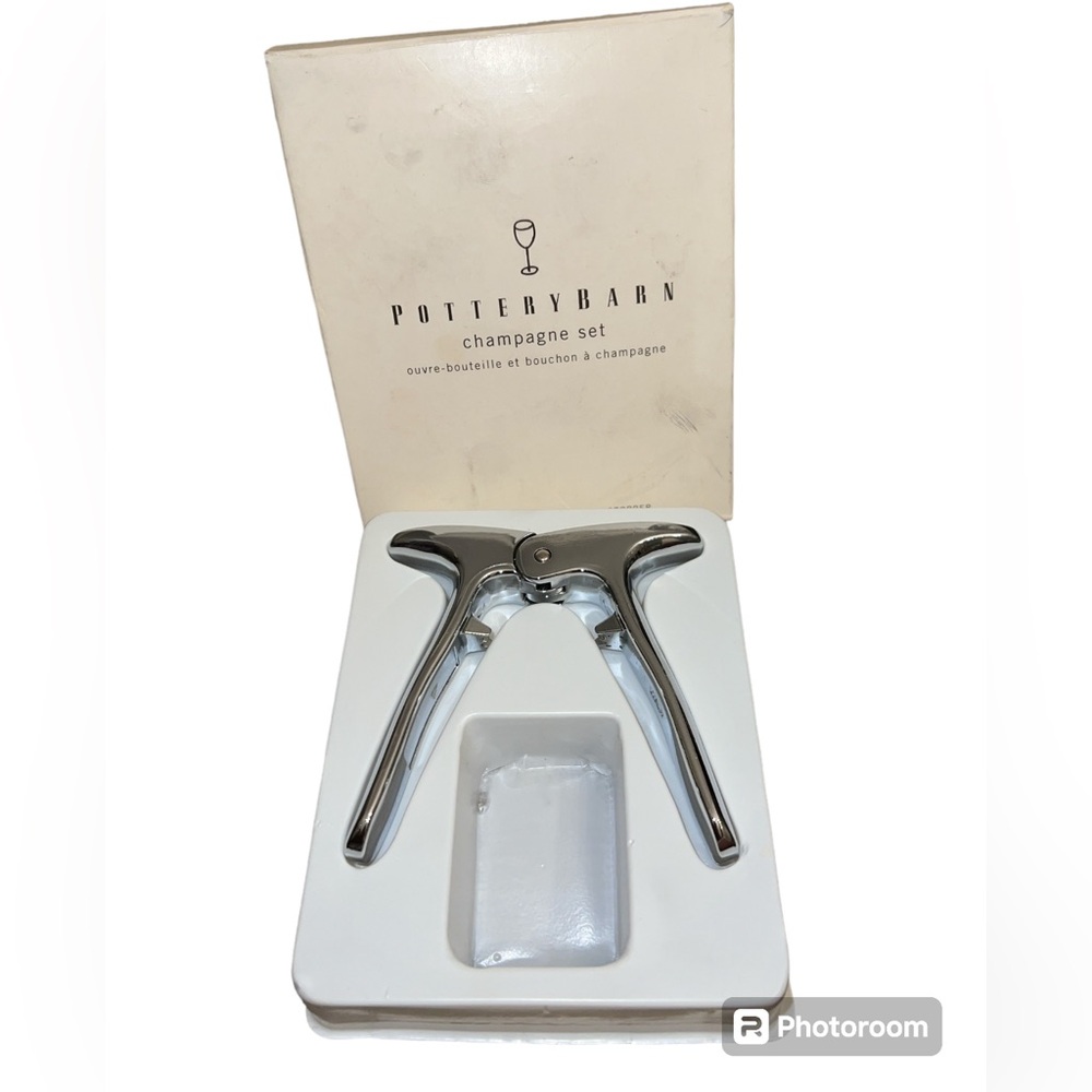 Pottery Barn Champagne Bottle Opener Barware ITALY ++ Missing Stopper++